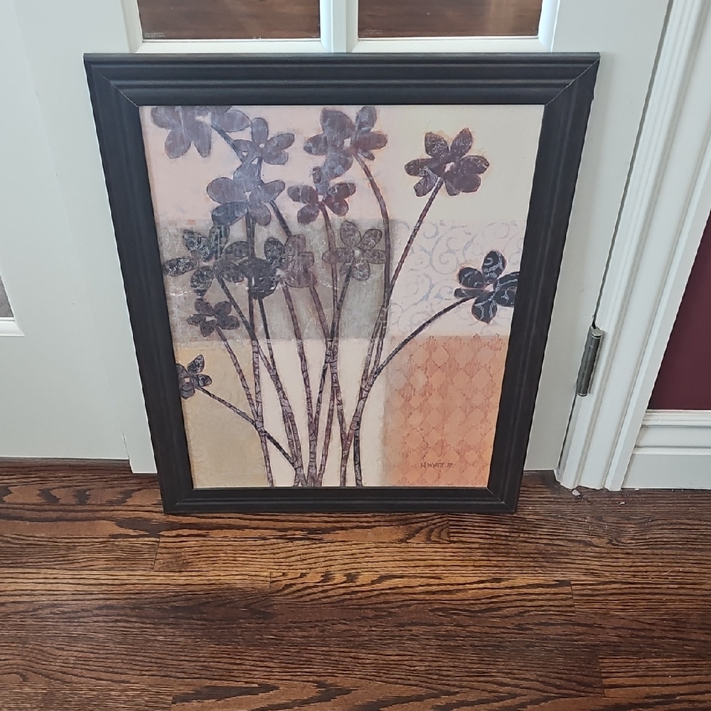 Floral Art Print in Black Frame